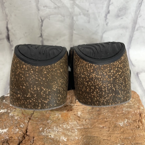 Abeo Uplift Sandals 9N Suede Upper Cork Heel Tassles Hook & Loop BioSystem Ortho - Picture 4 of 11